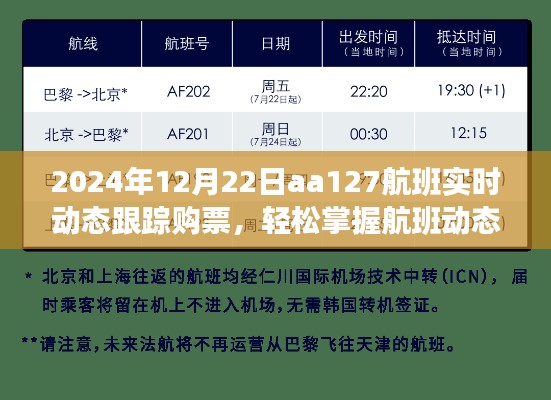 AA127航班2024年12月22日实时动态跟踪购票指南,轻松掌握航班动态